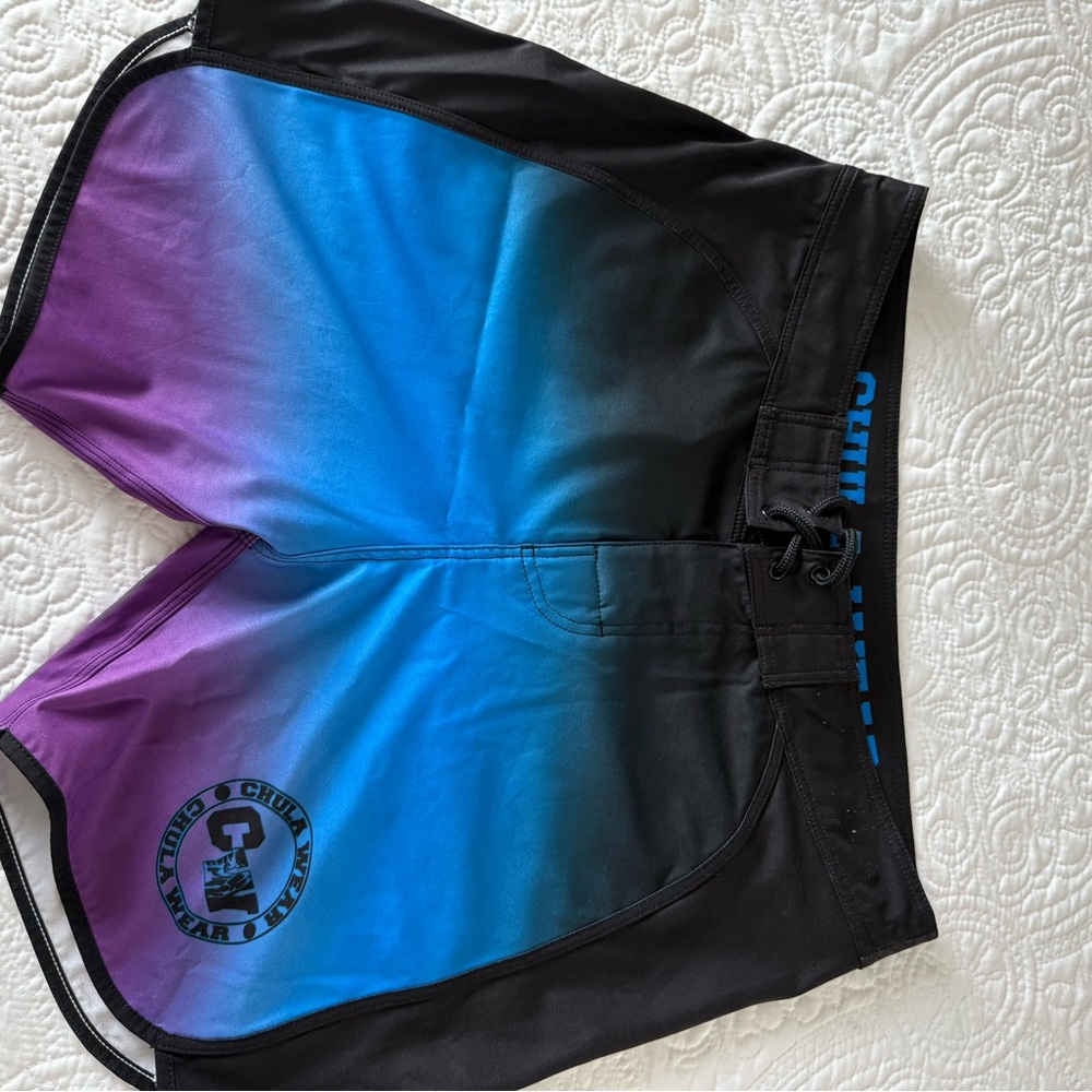 Gradient Athletic Shorts - Black, Blue, Purple